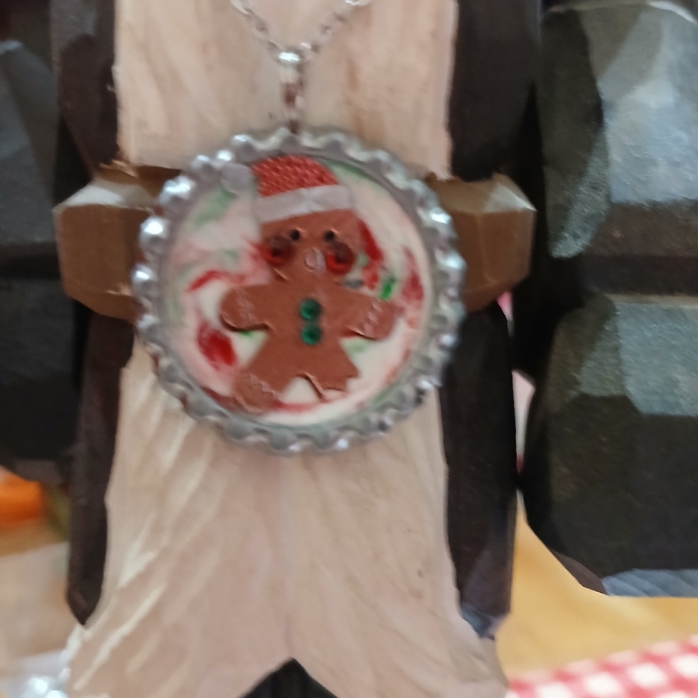 Festive Gingerbread Pendant Necklace
